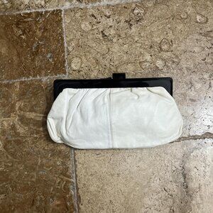 White Ruched Clutch Mini Purse | Evening / Formal Bag